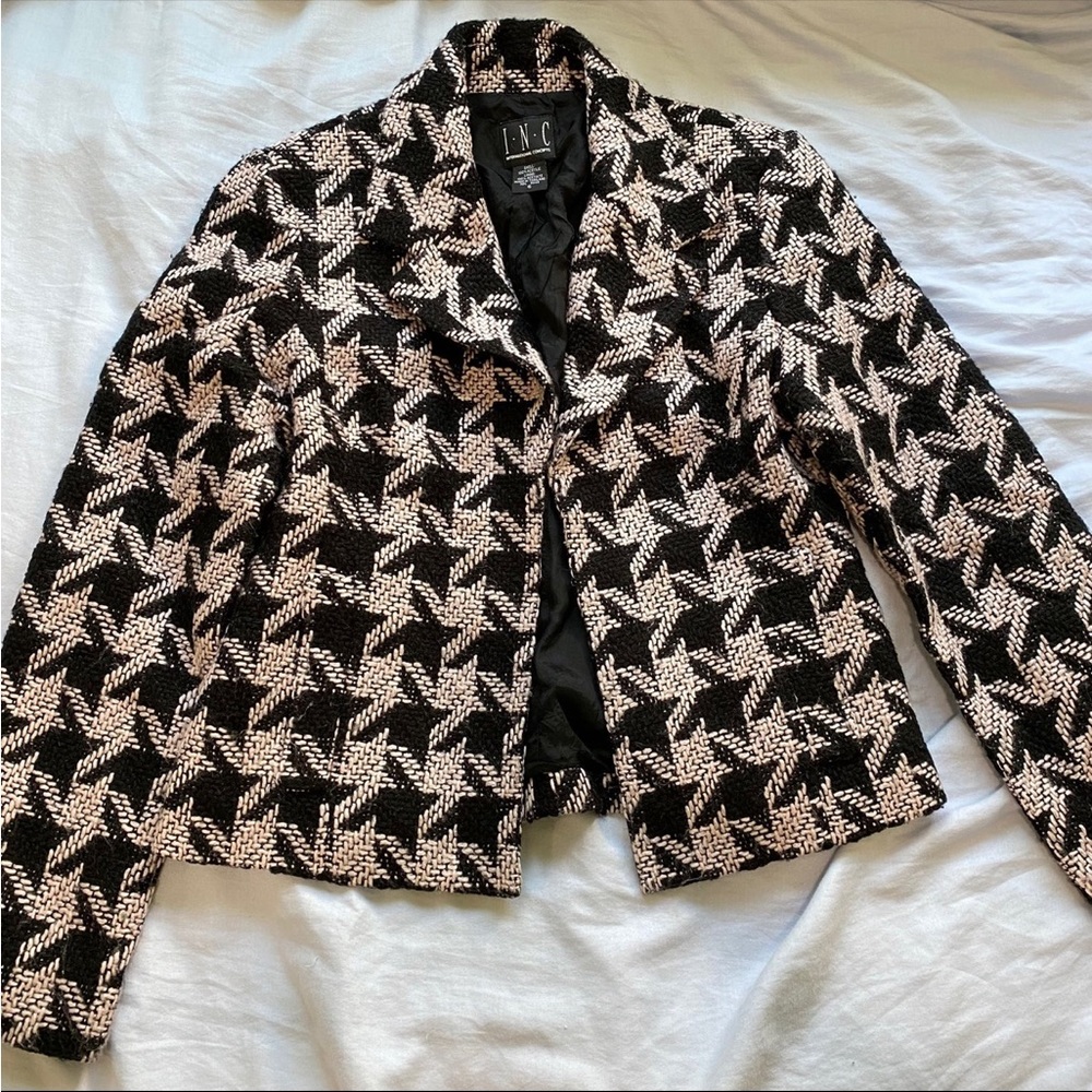 INC international concepts houndstooth jacket size 6